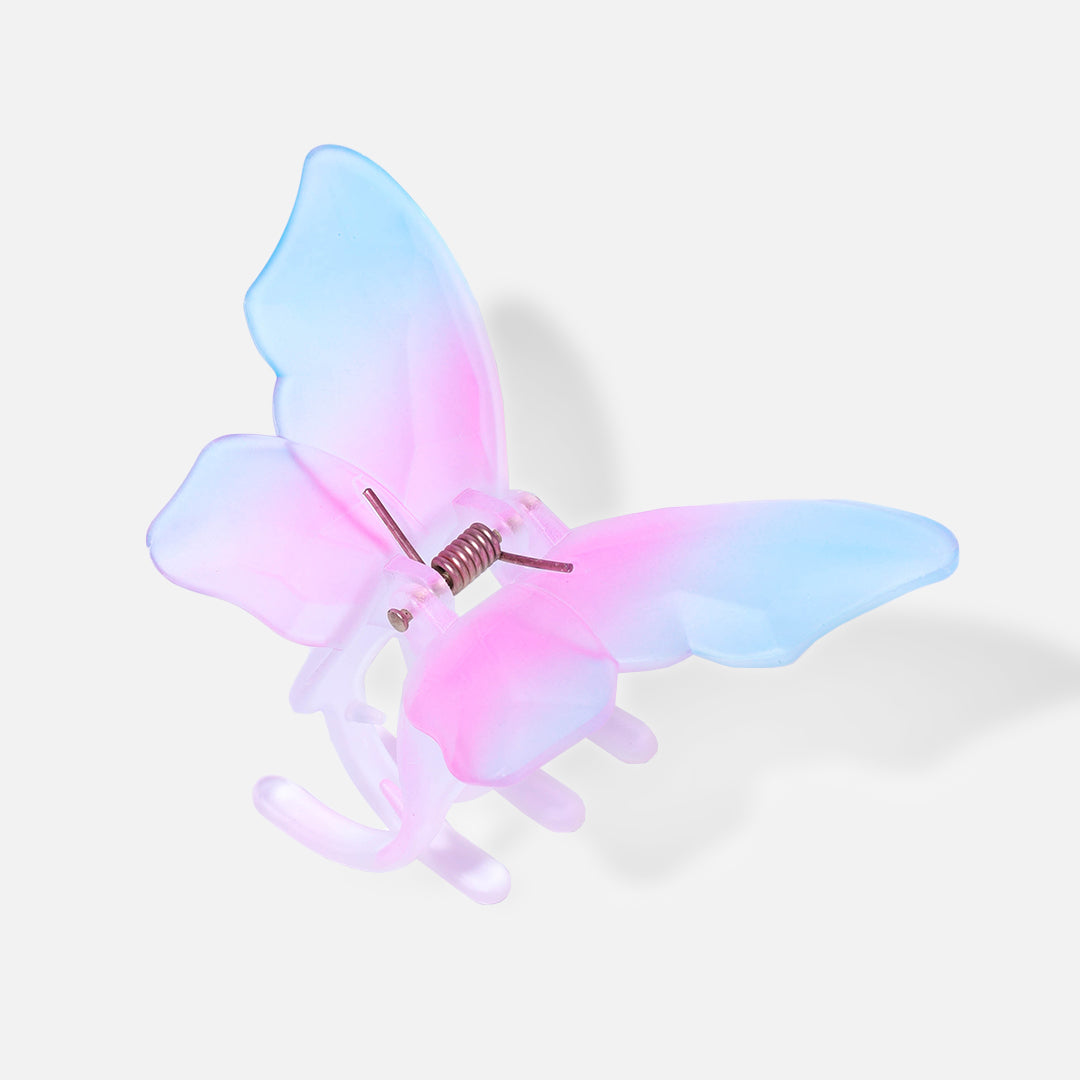 Stroberi Rainbow Color Butterfly & Flower Hair Clip