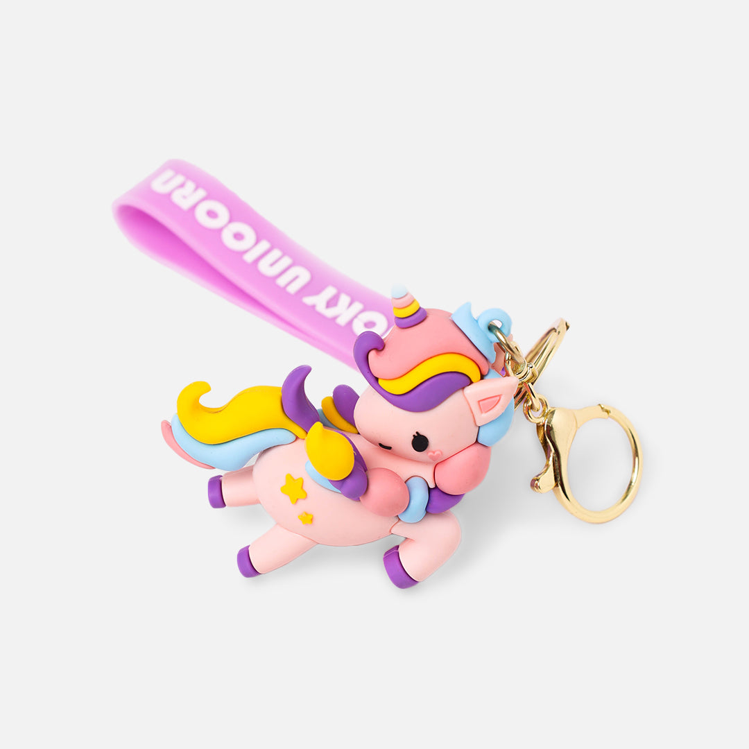 Stroberi Clay Unicorn Keychain