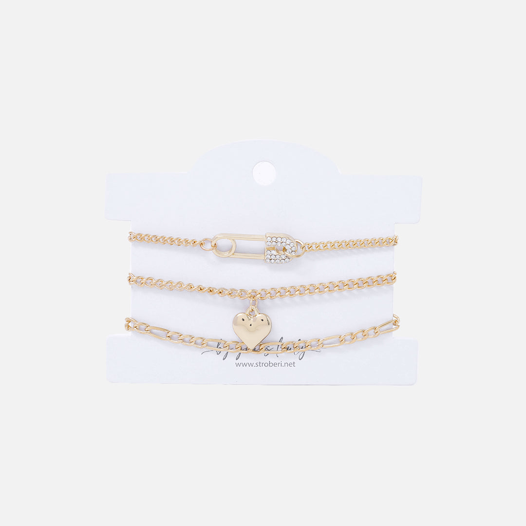 Stroberi Chain Bracelet Set