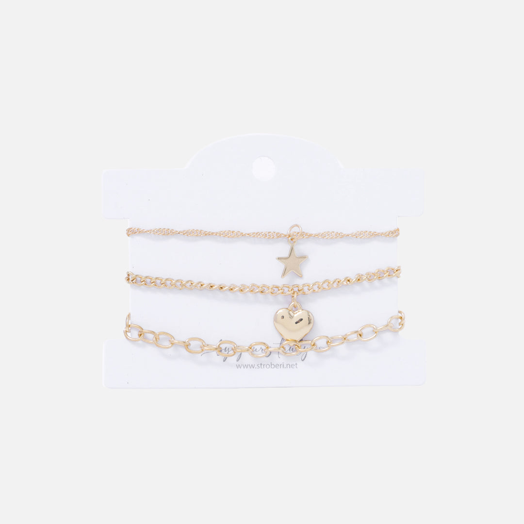 Stroberi Chain Bracelet Set