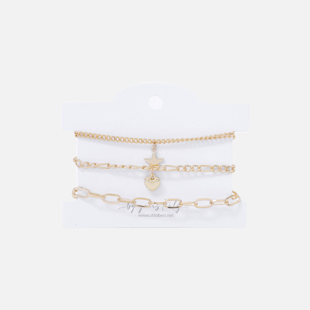 Stroberi Chain Bracelet Set