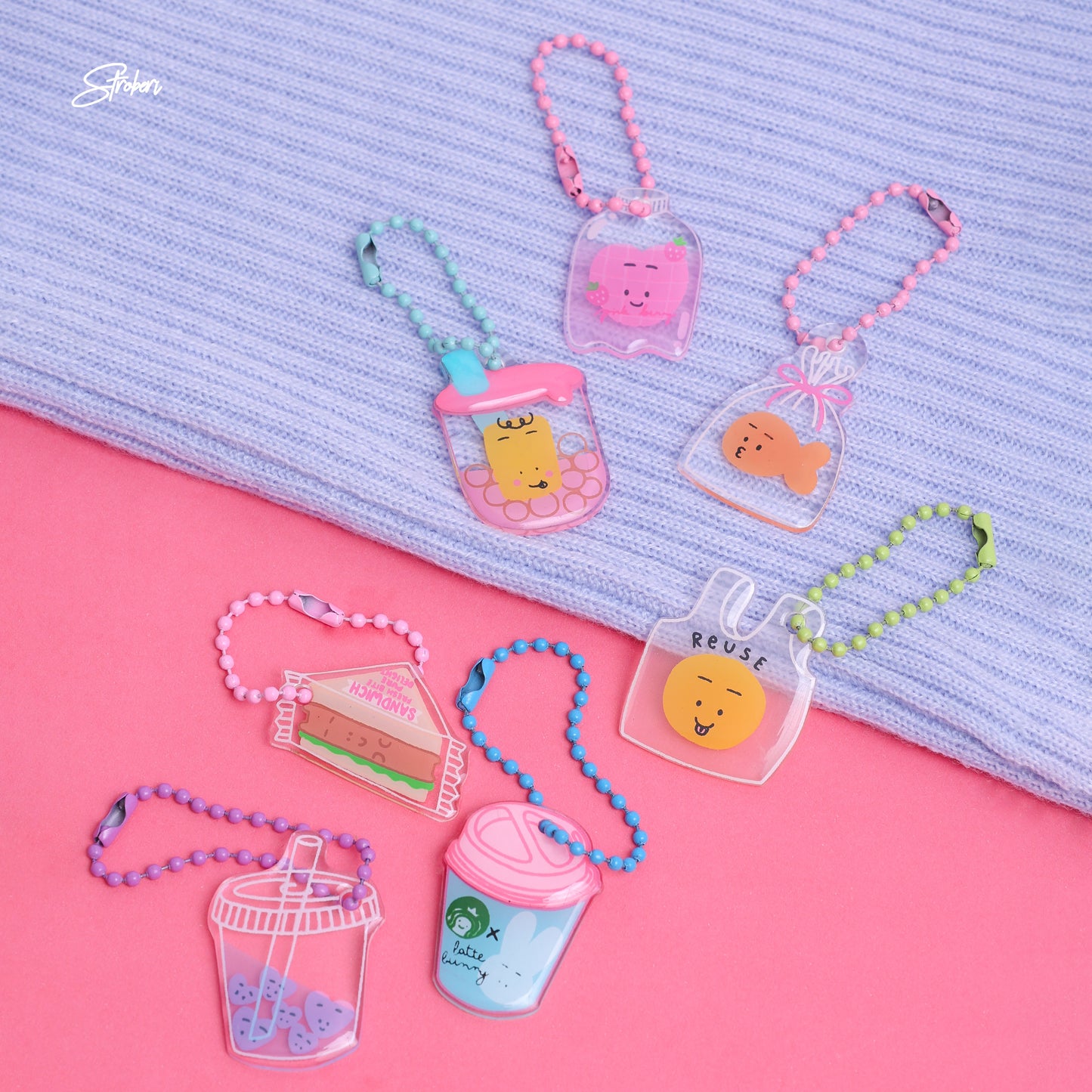Stroberi Acrylic F&B 3D Keychain