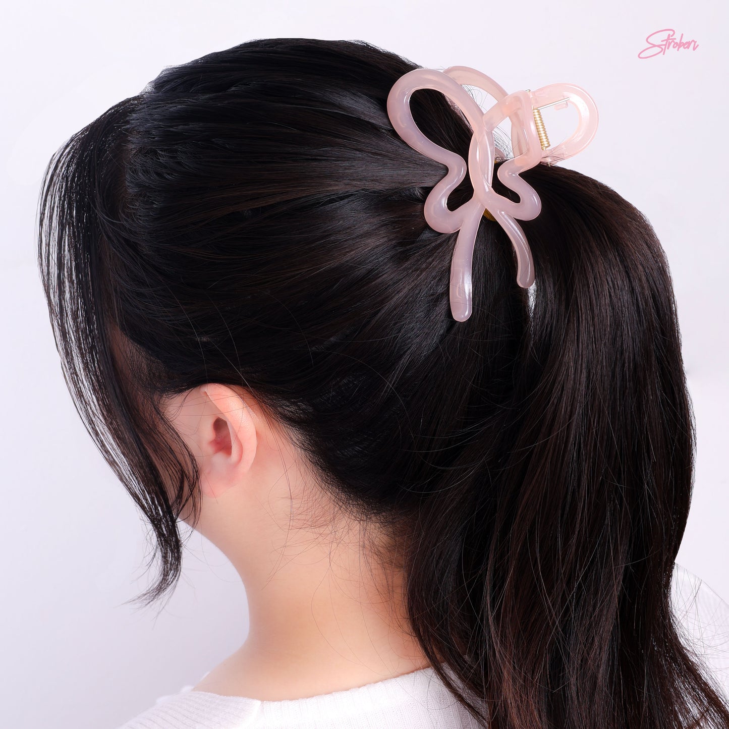 Stroberi Hole Knot Butterfly Hair Clip