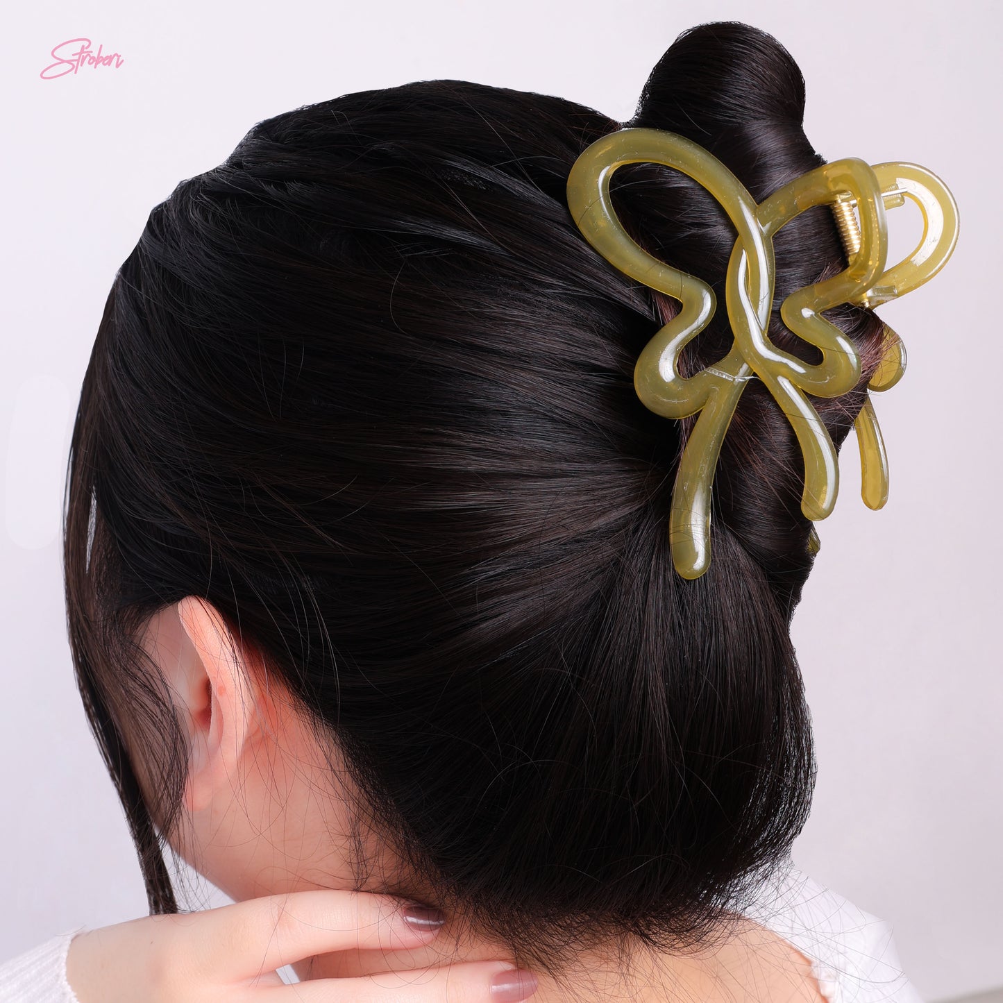 Stroberi Hole Knot Butterfly Hair Clip