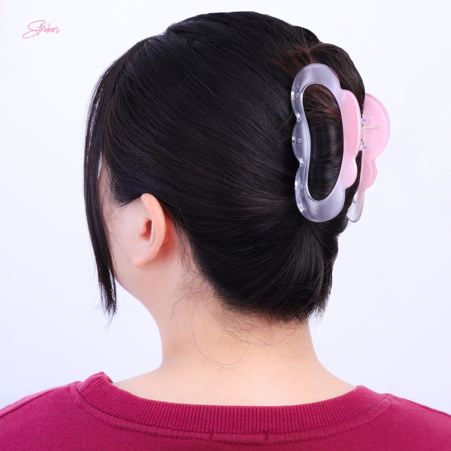Stroberi Two Color Shape Hair Clip