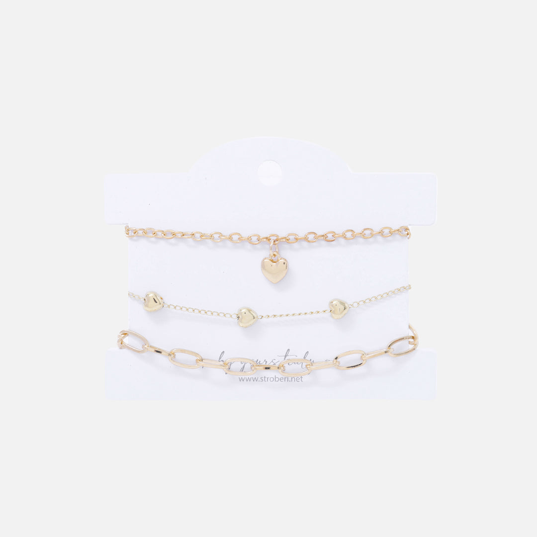 Stroberi Chain Bracelet Set