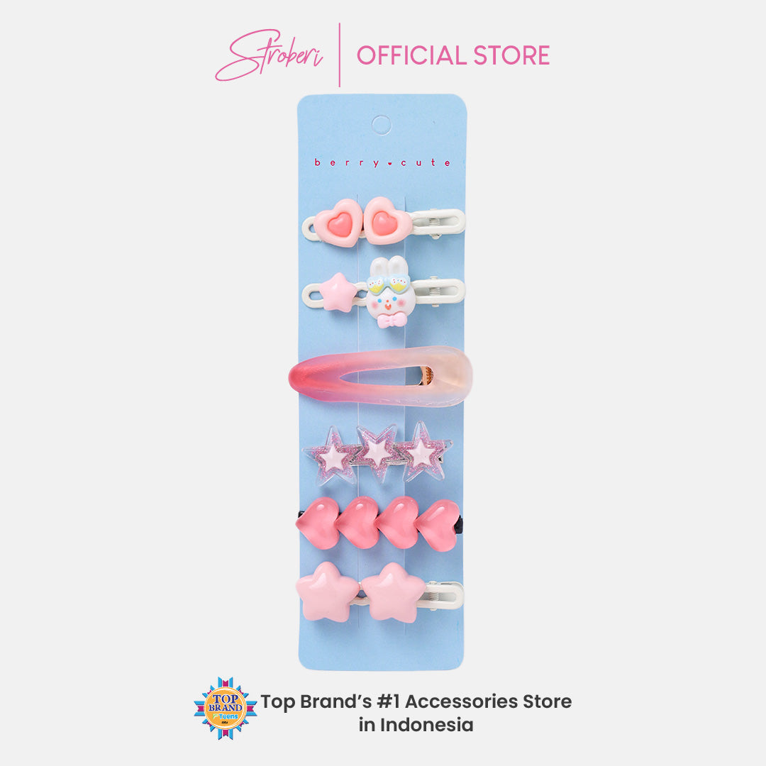 Stroberi Flower & Mix Hair Clip Set