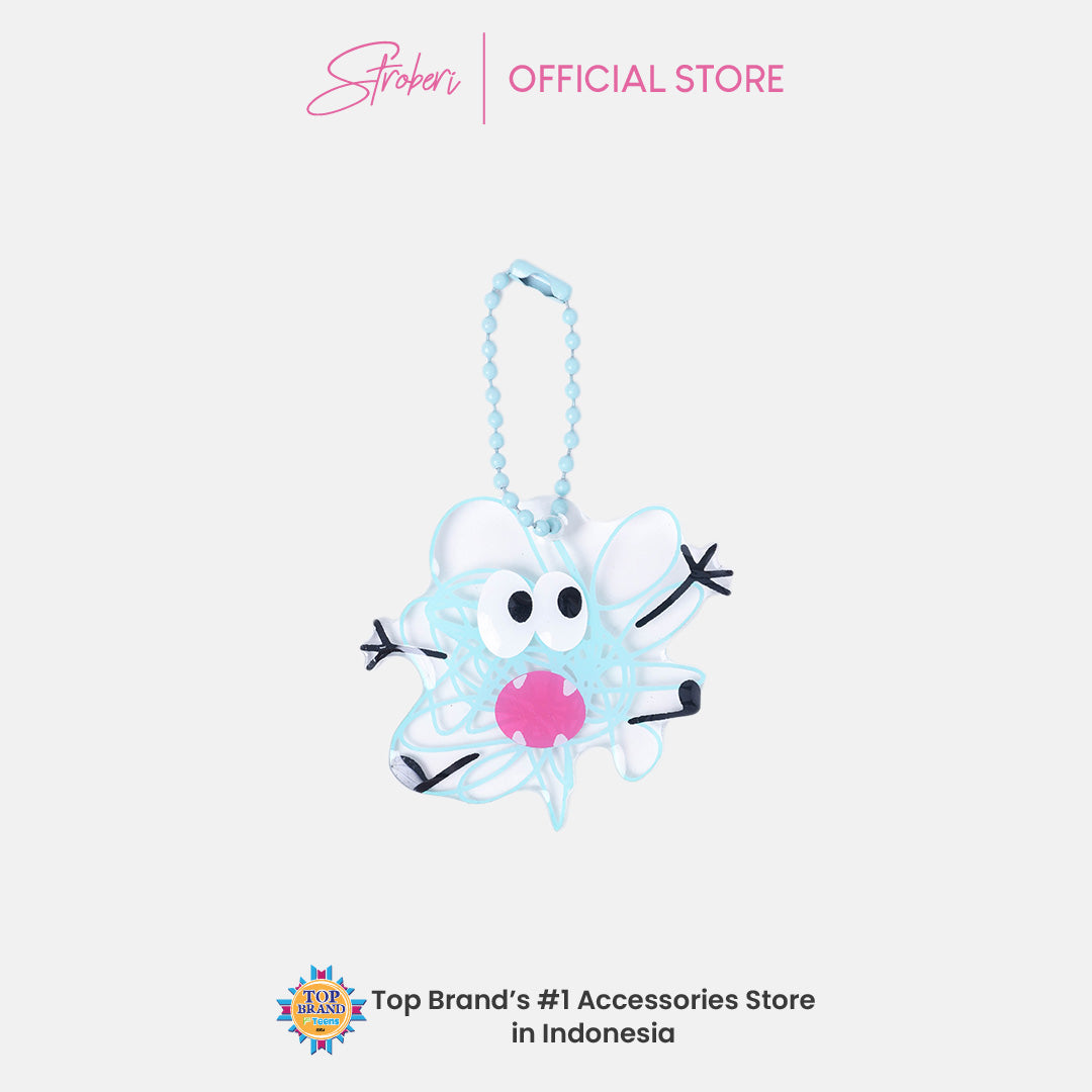 Stroberi Acrylic Monster Abstract Keychain