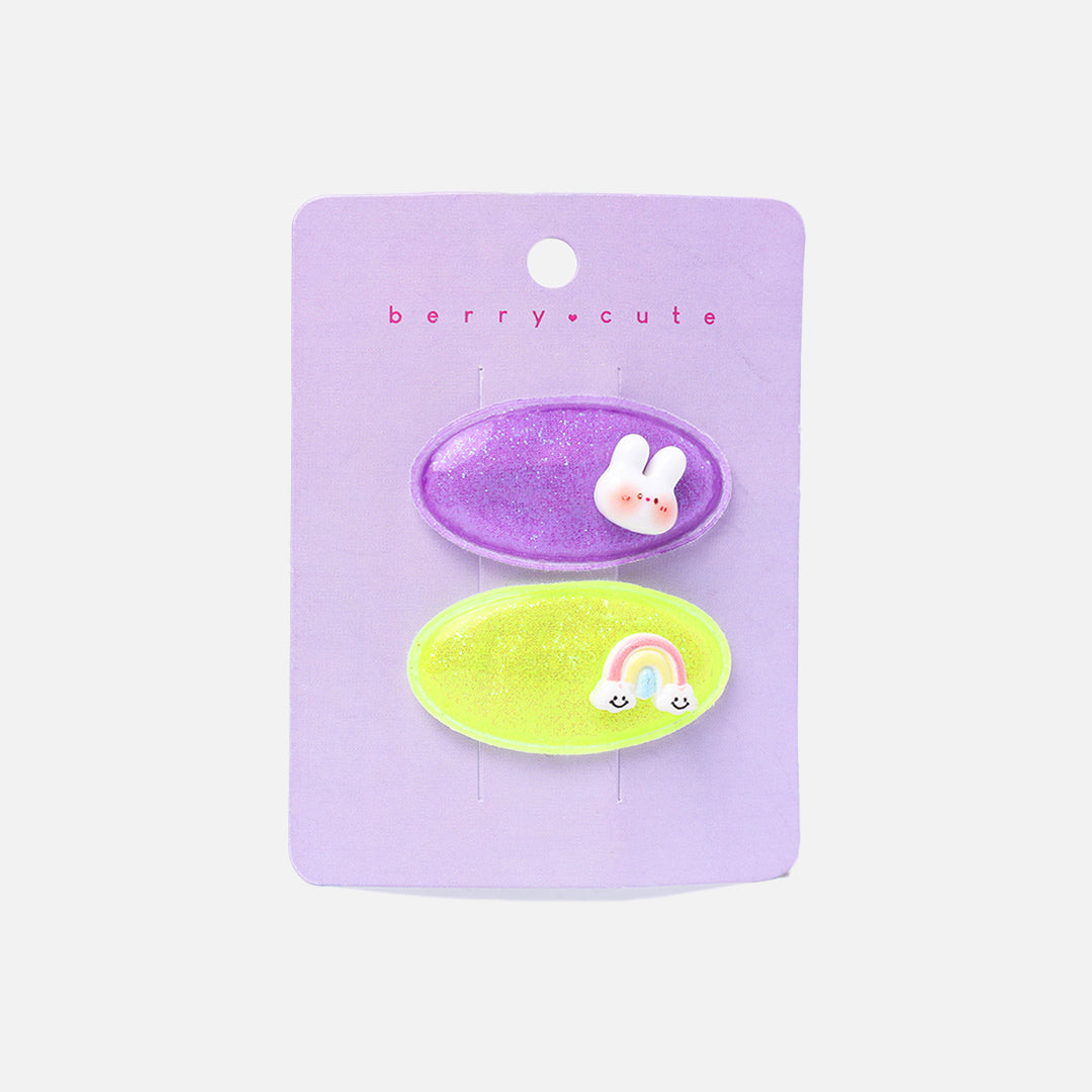 Stroberi Trans Mix Glitter Snap Clip