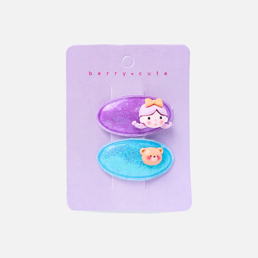 Stroberi Trans Mix Glitter Snap Clip