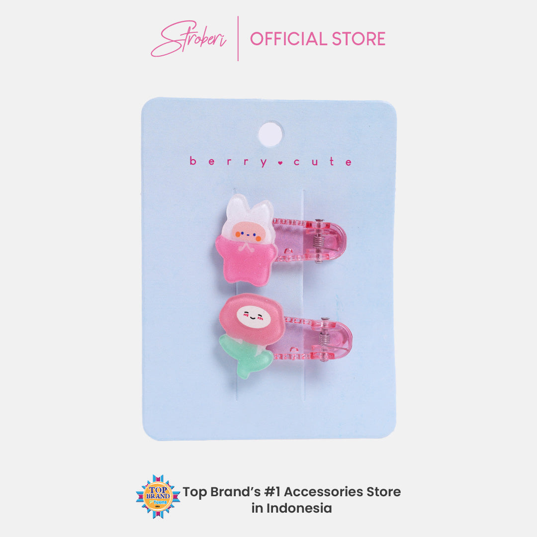 Stroberi Transparent Cartoon Kids Hair Clip