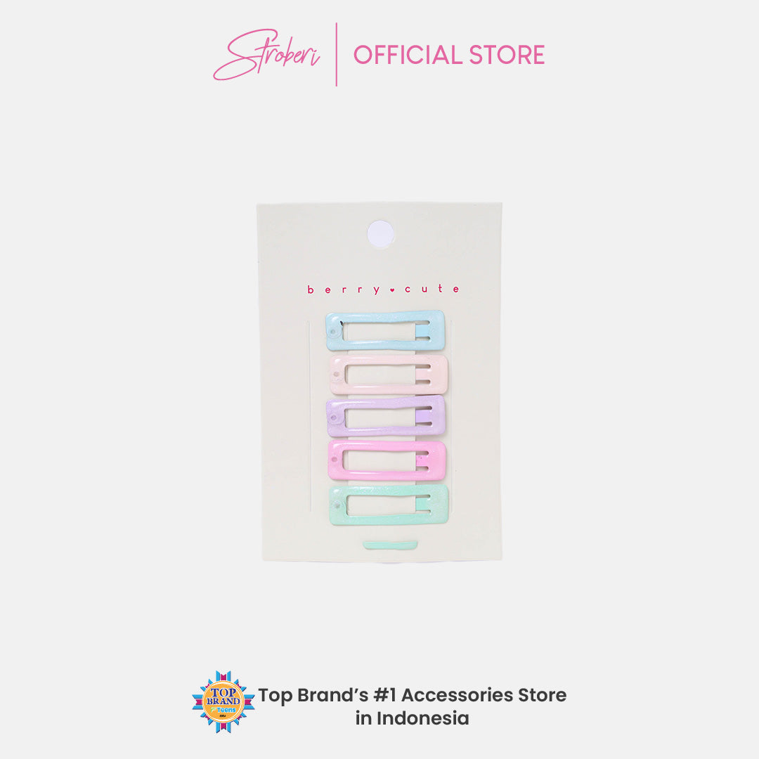 Stroberi Mini Hole Pastel Set Hair Clip