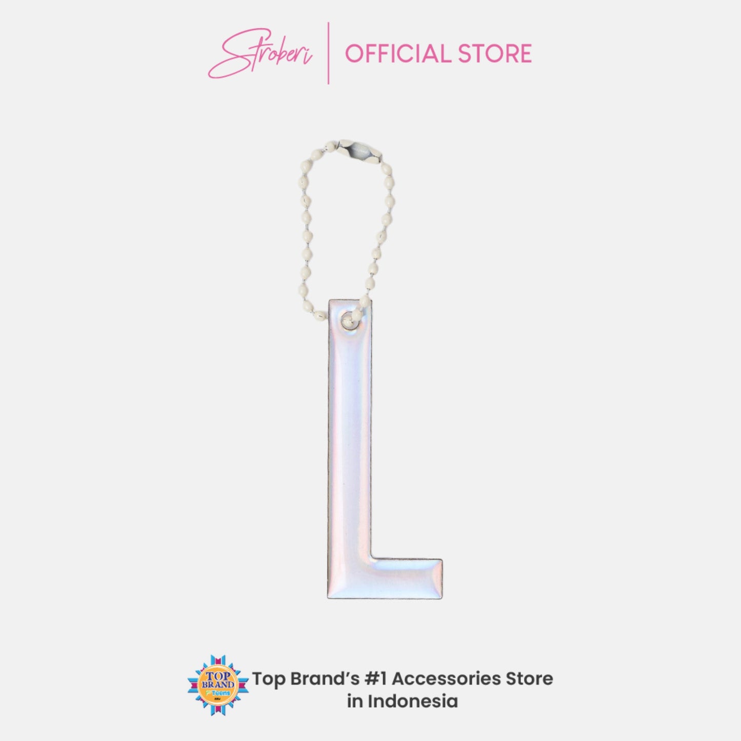 Stroberi Large Holo Alphabet Keychain