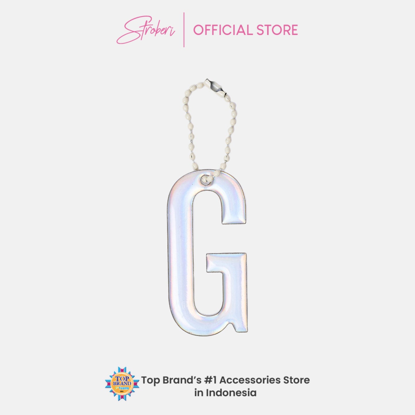 Stroberi Large Holo Alphabet Keychain