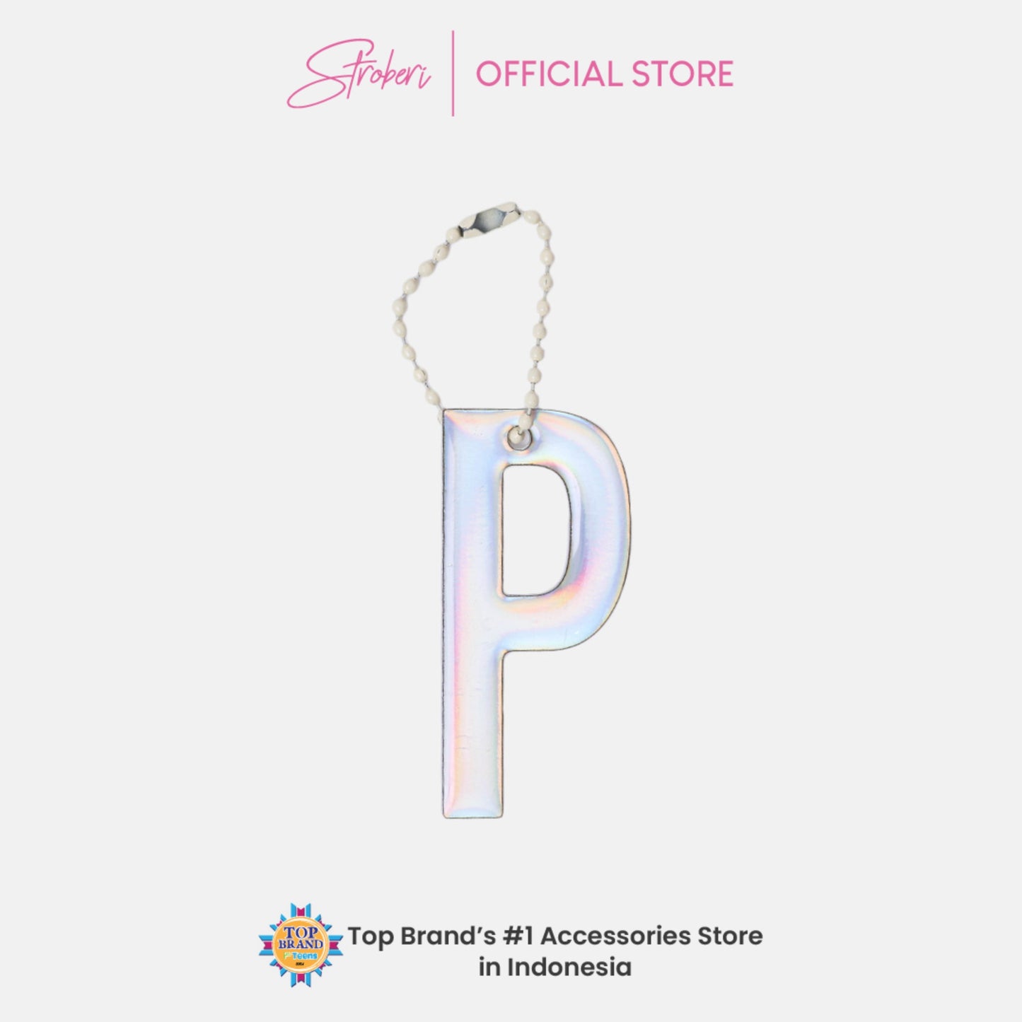 Stroberi Large Holo Alphabet Keychain