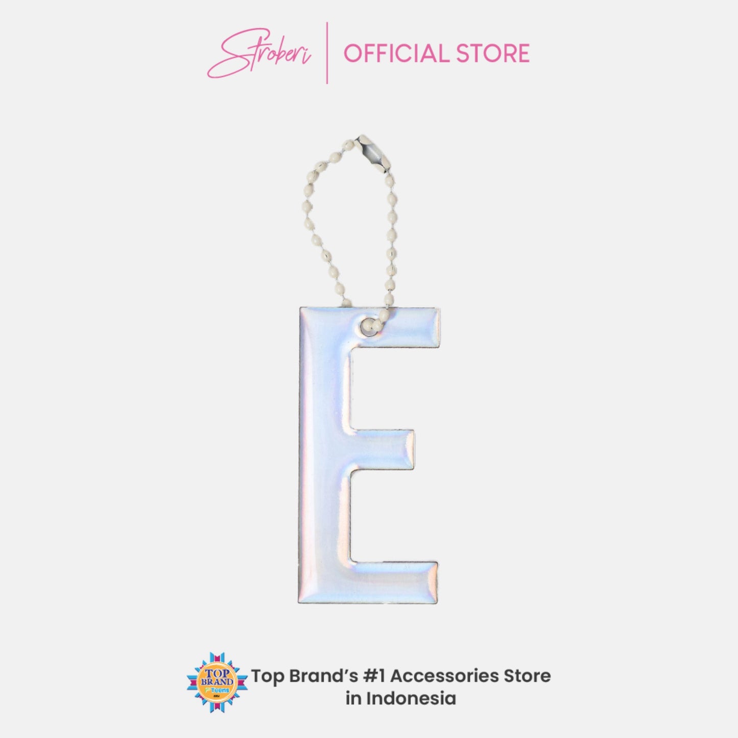 Stroberi Large Holo Alphabet Keychain