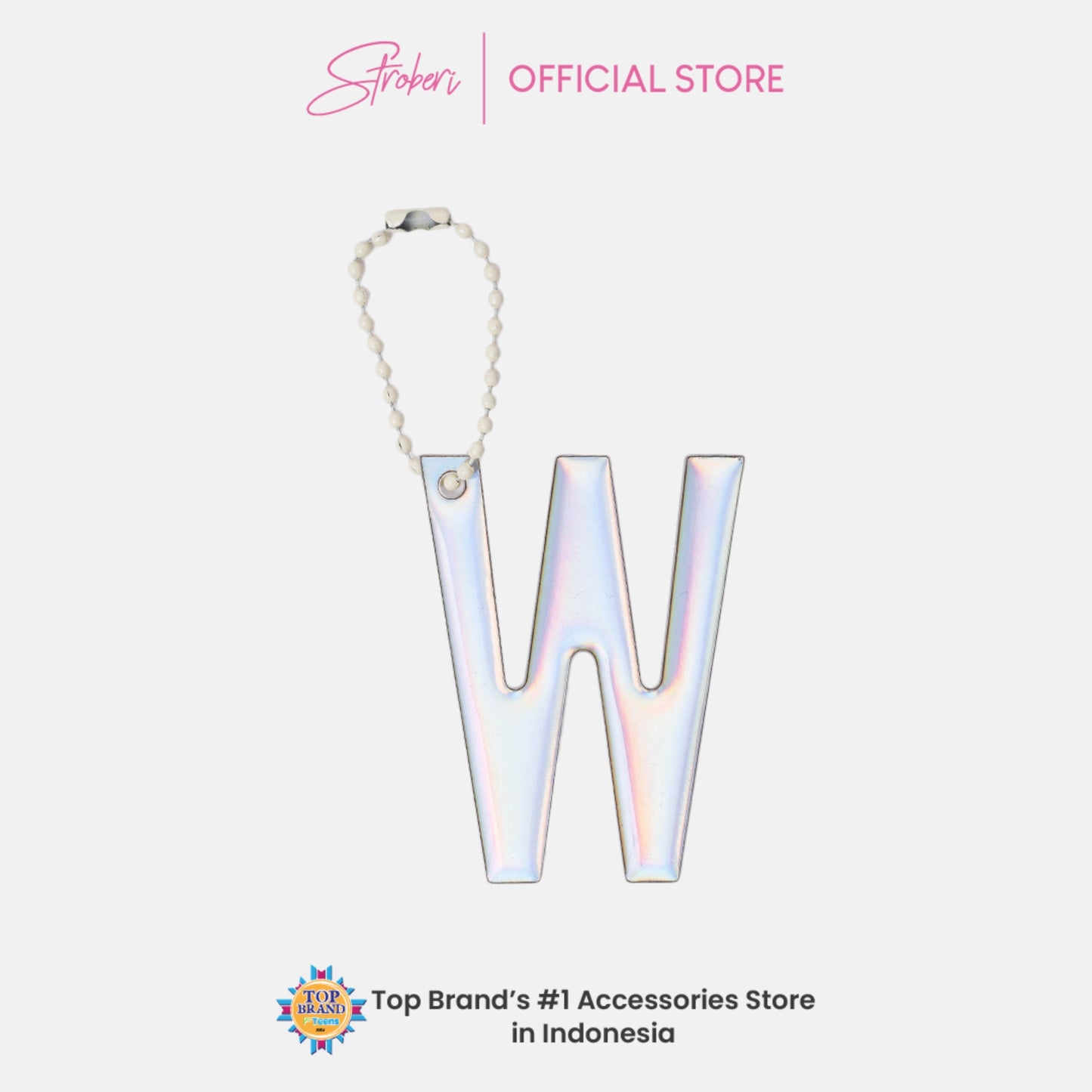 Stroberi Large Holo Alphabet Keychain