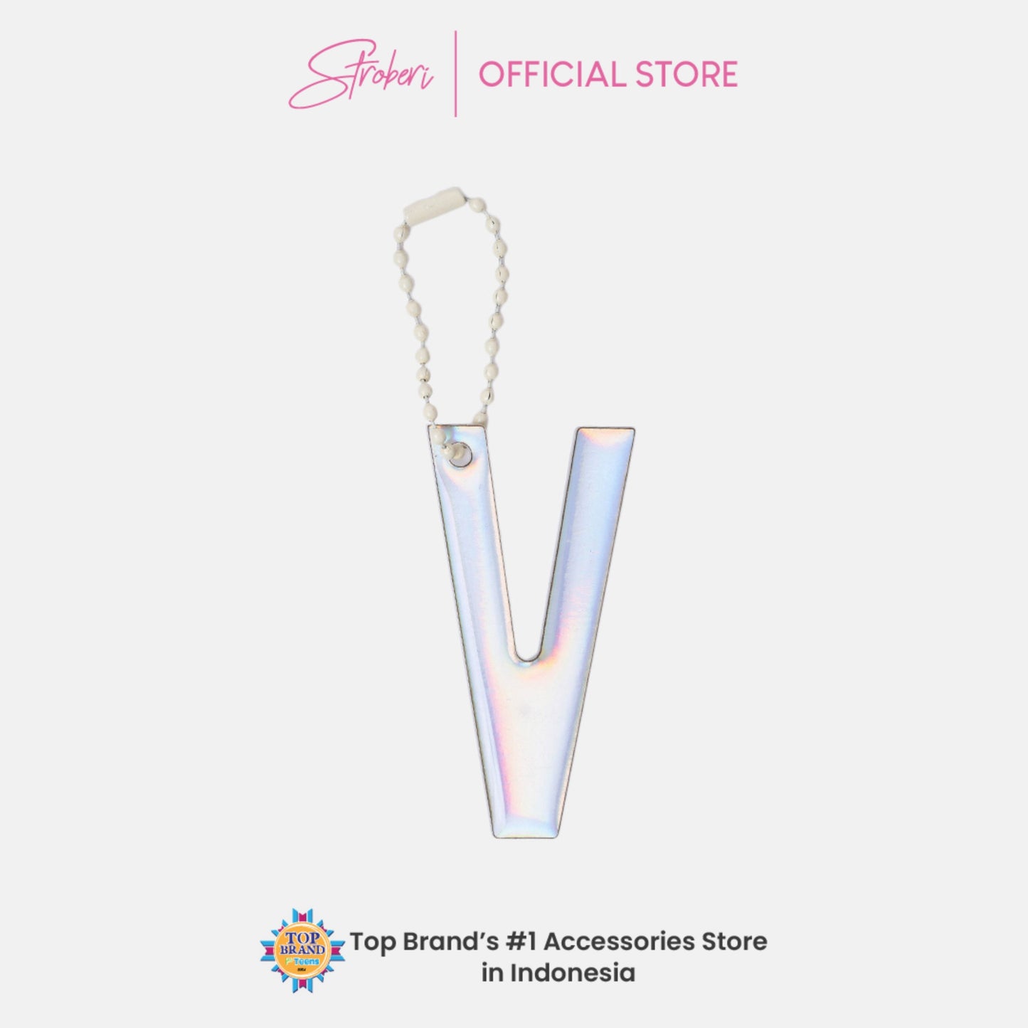 Stroberi Large Holo Alphabet Keychain