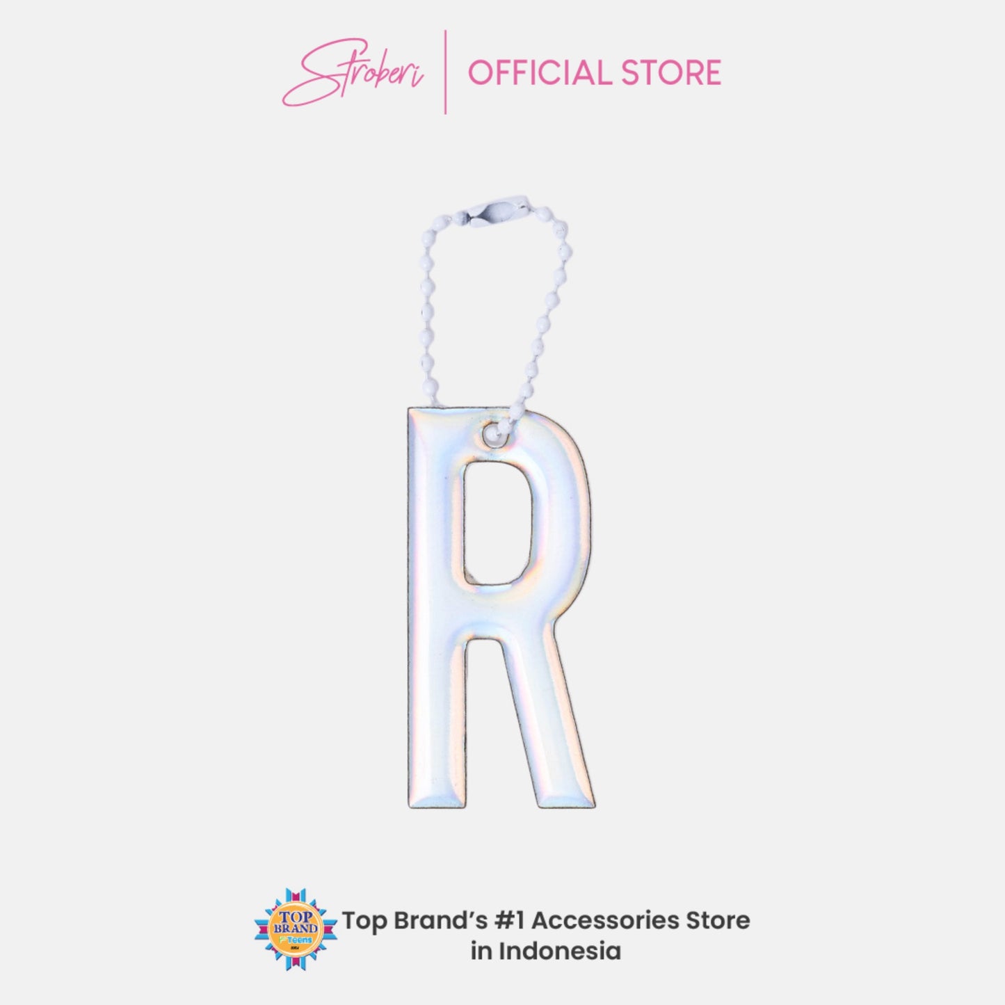 Stroberi Large Holo Alphabet Keychain