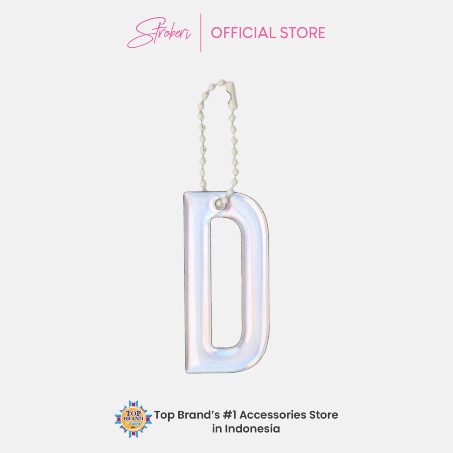 Stroberi Large Holo Alphabet Keychain