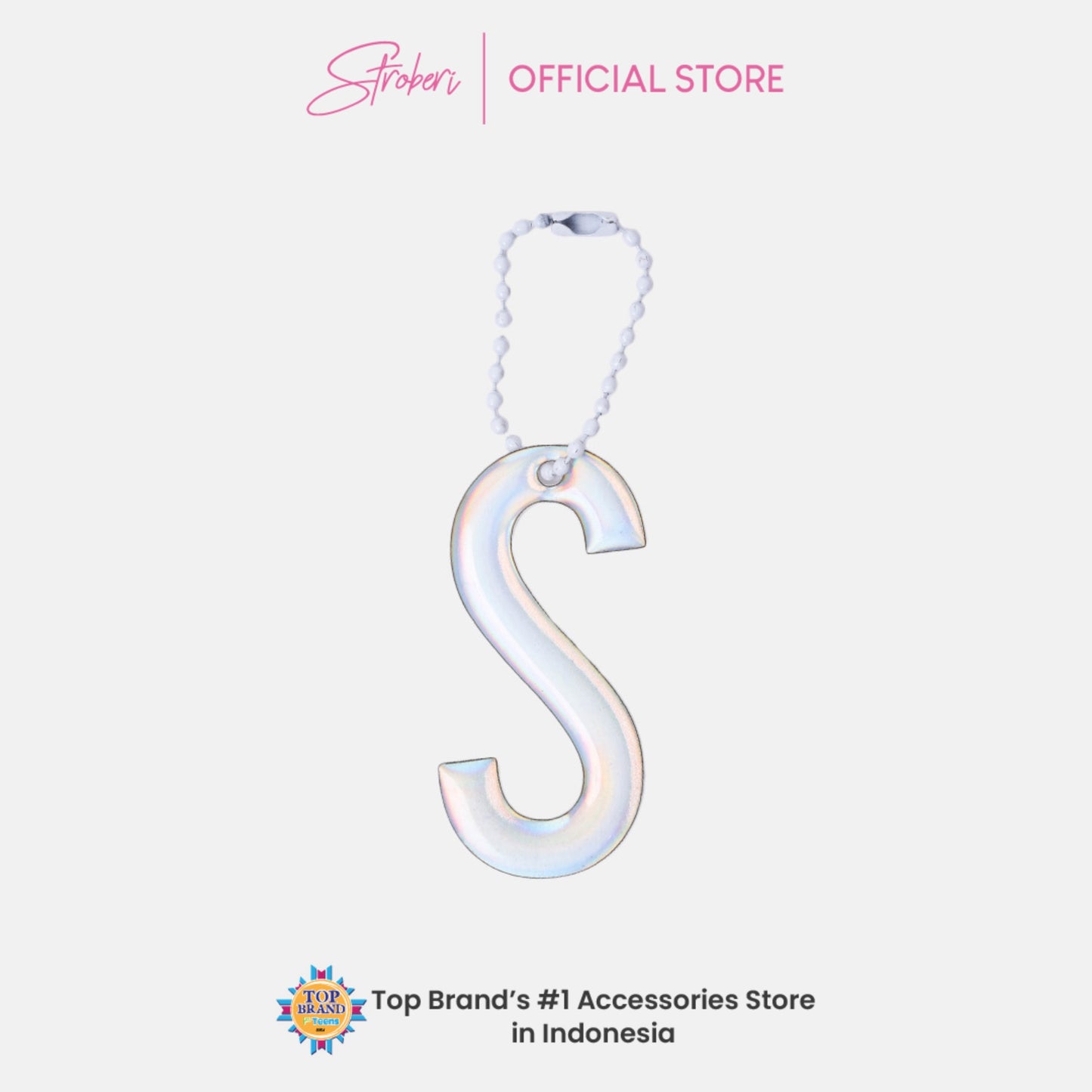 Stroberi Large Holo Alphabet Keychain