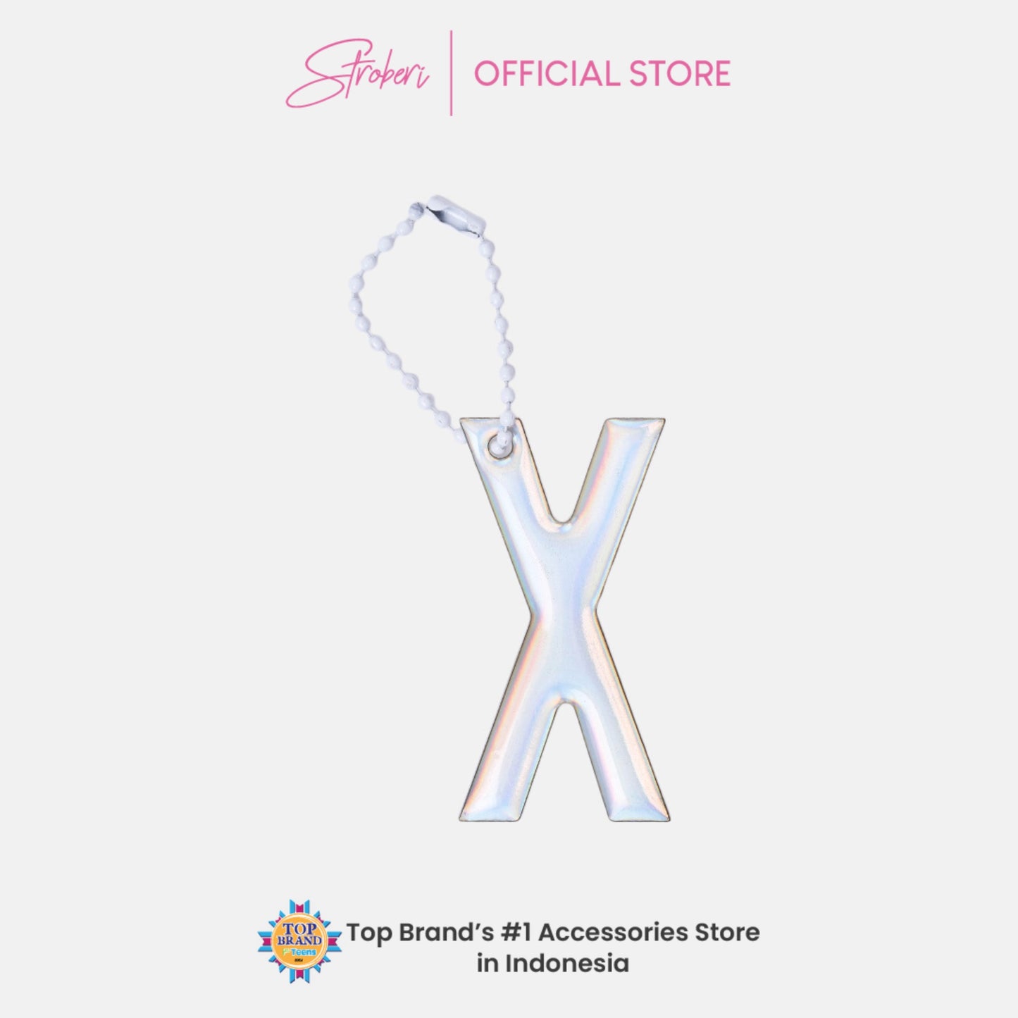 Stroberi Large Holo Alphabet Keychain