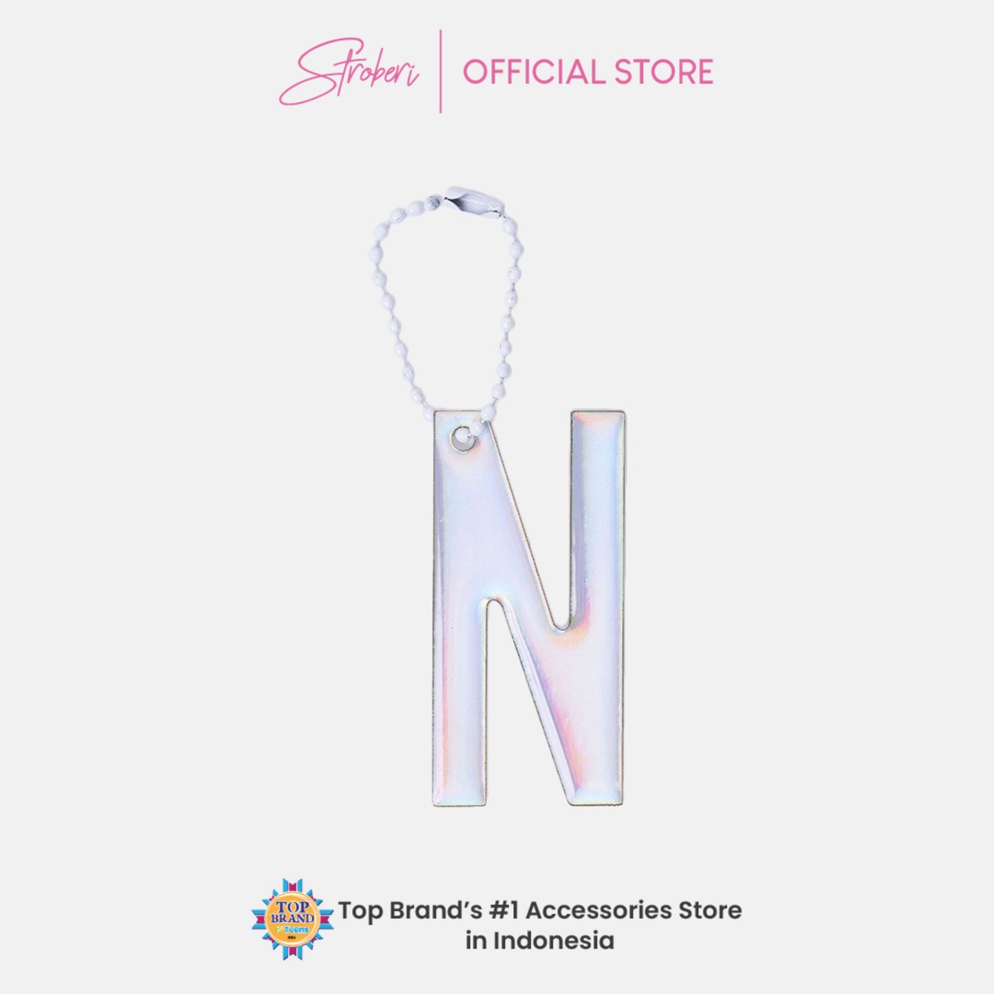 Stroberi Large Holo Alphabet Keychain