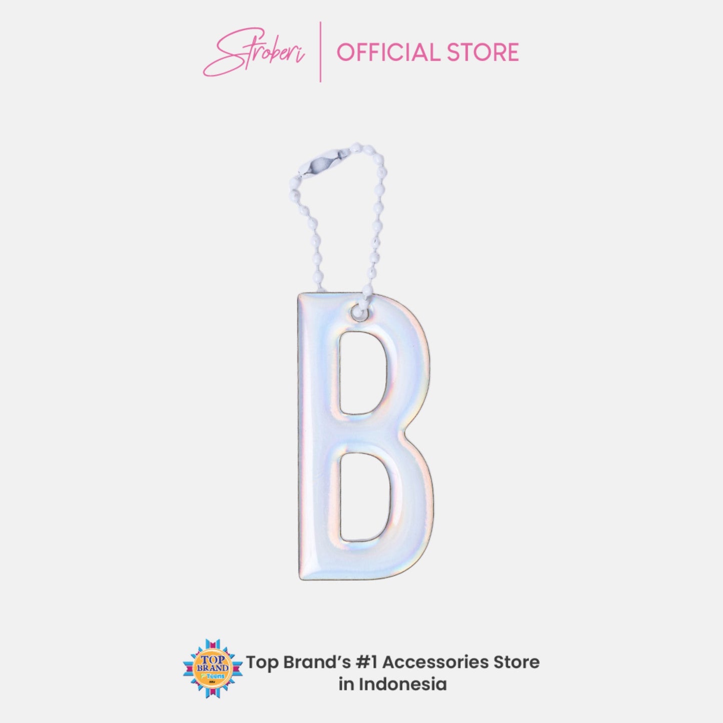 Stroberi Large Holo Alphabet Keychain
