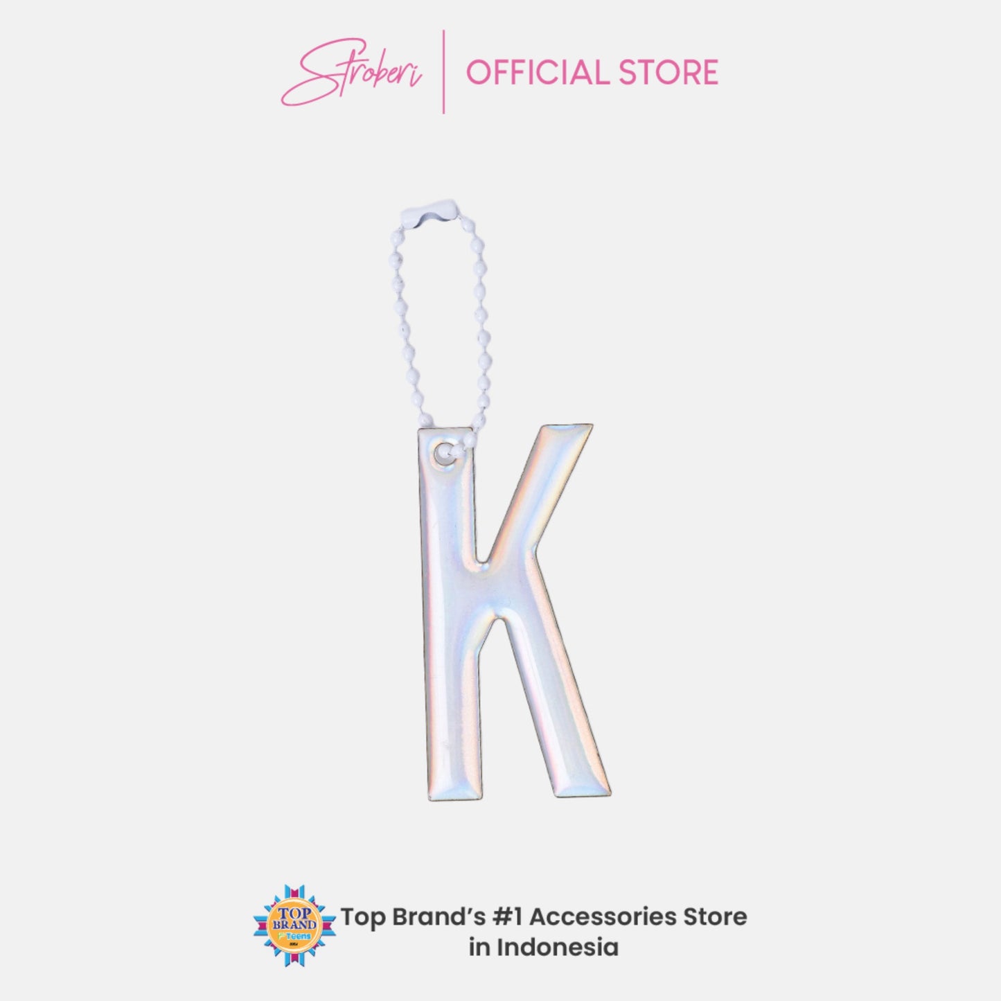 Stroberi Large Holo Alphabet Keychain