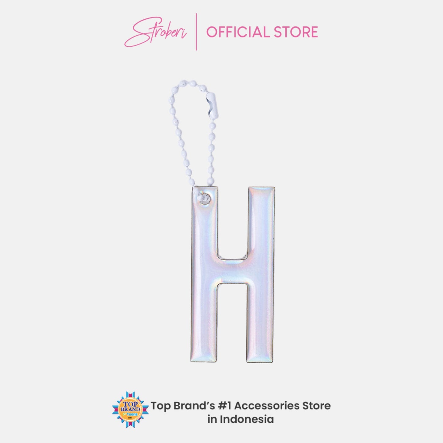 Stroberi Large Holo Alphabet Keychain