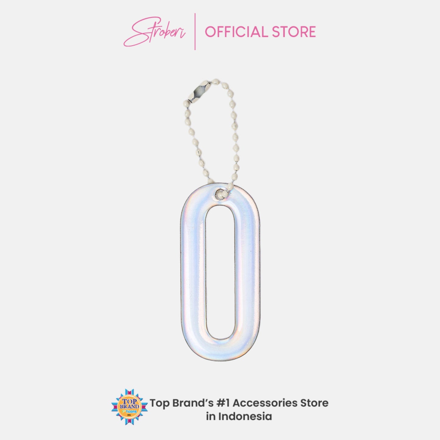 Stroberi Large Holo Alphabet Keychain