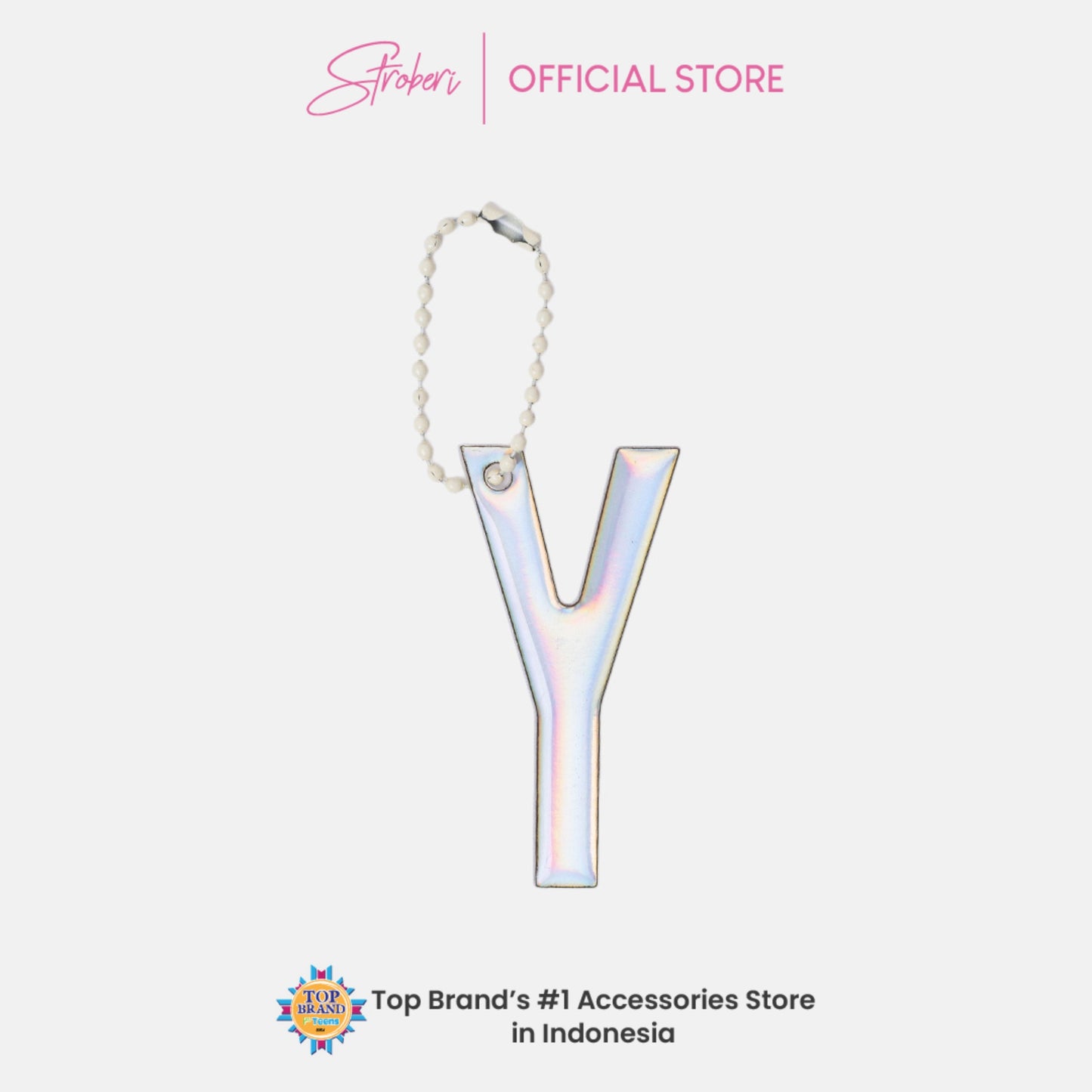 Stroberi Large Holo Alphabet Keychain