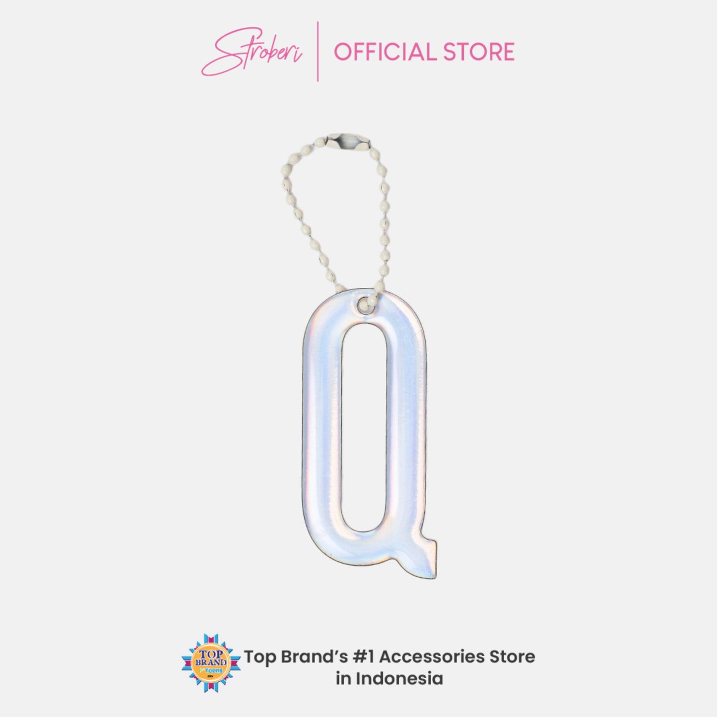 Stroberi Large Holo Alphabet Keychain