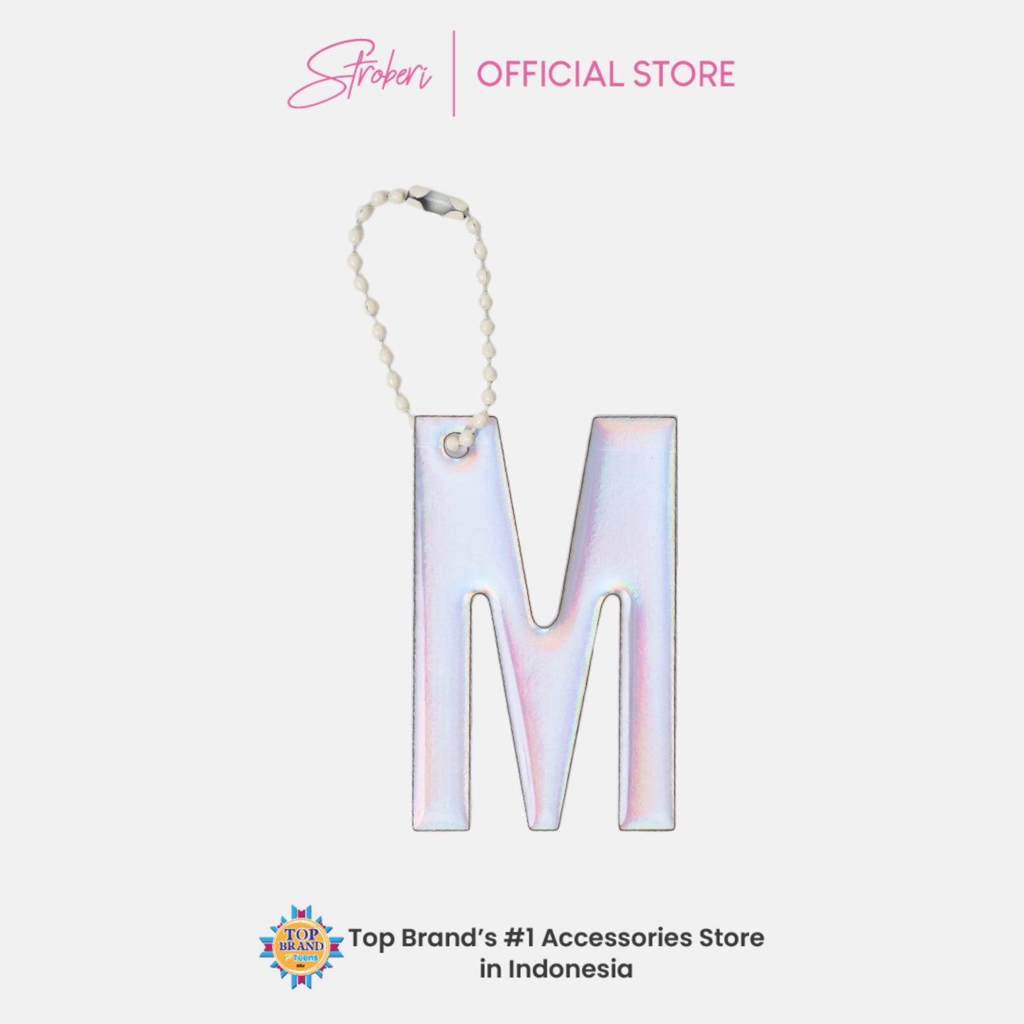 Stroberi Large Holo Alphabet Keychain