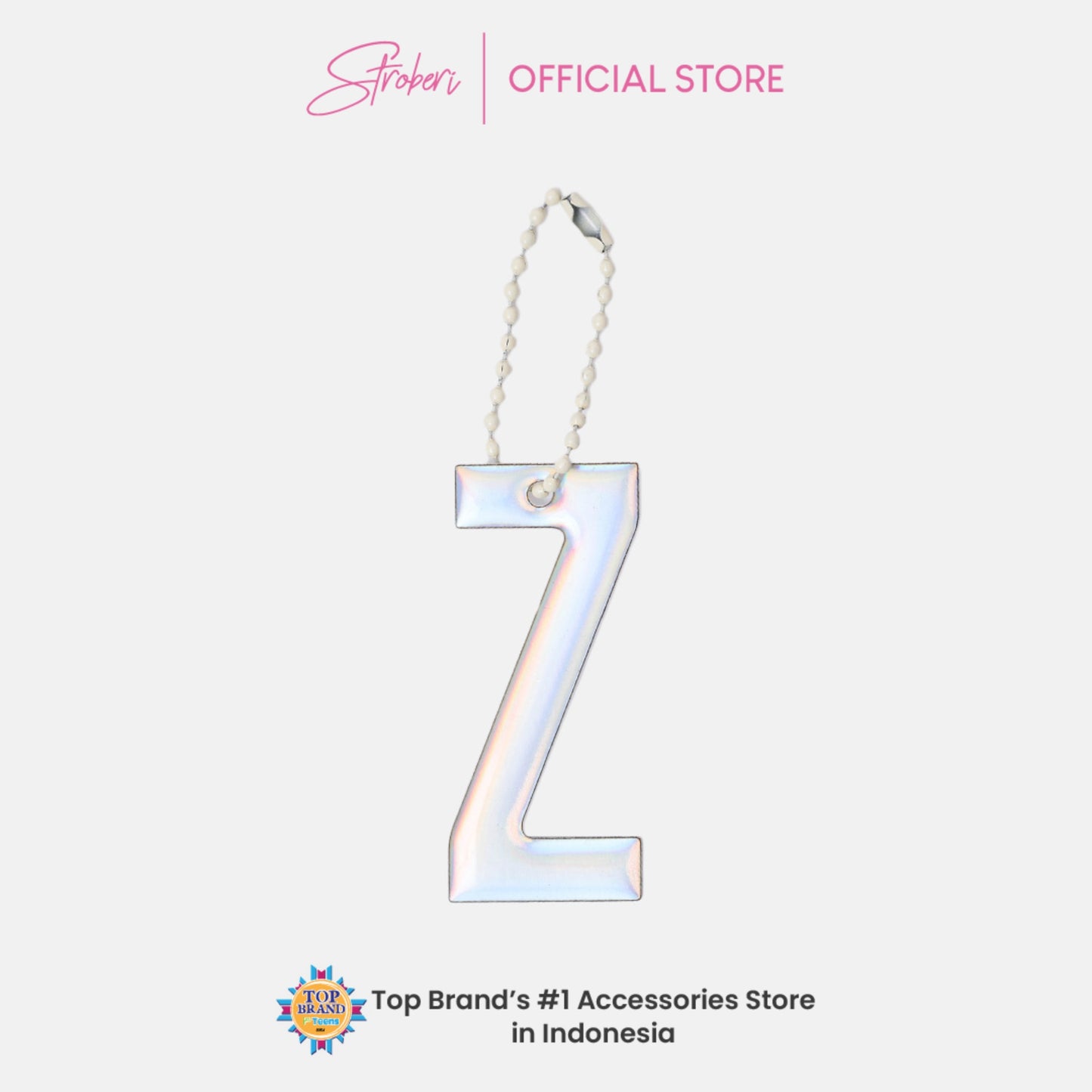 Stroberi Large Holo Alphabet Keychain