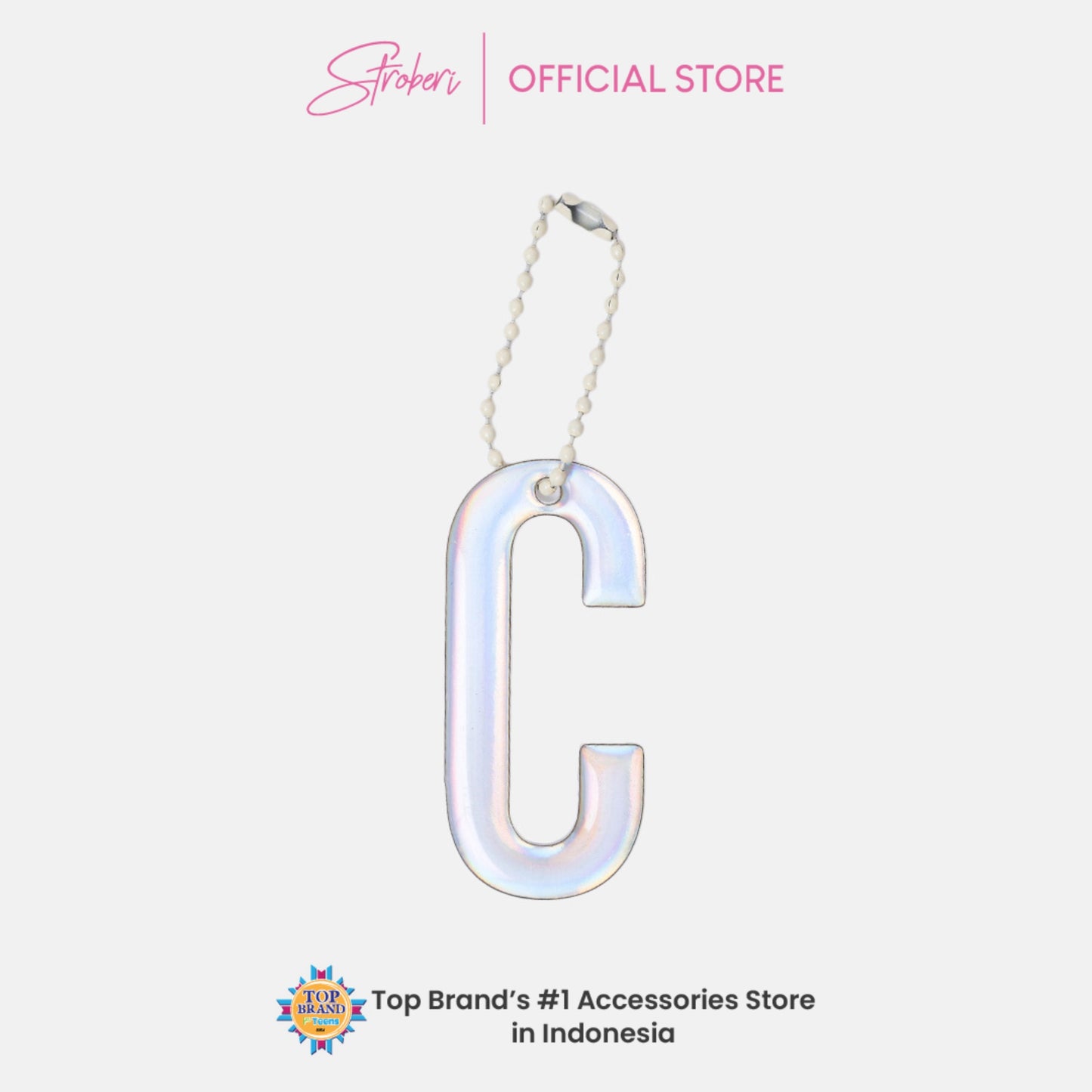 Stroberi Large Holo Alphabet Keychain