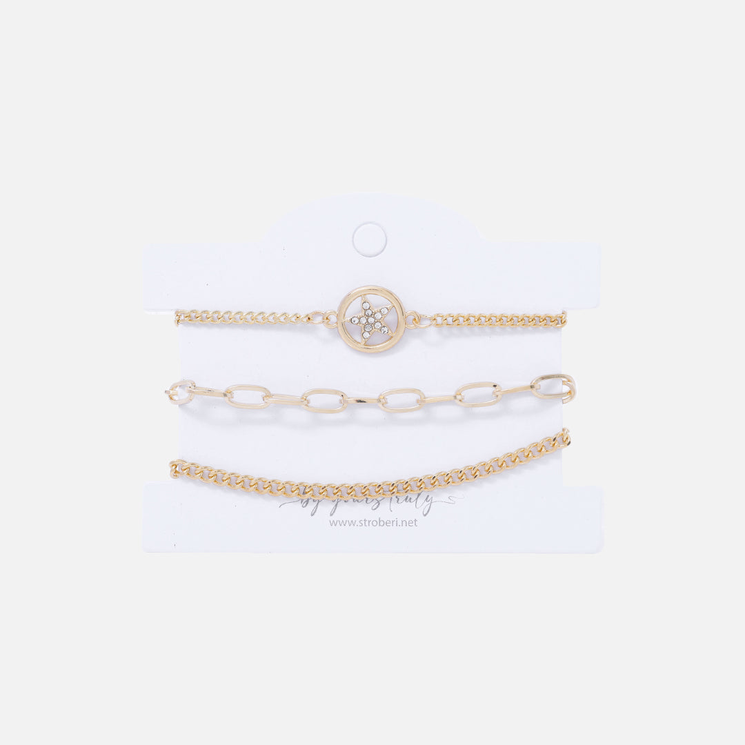 Stroberi Chain Bracelet Set