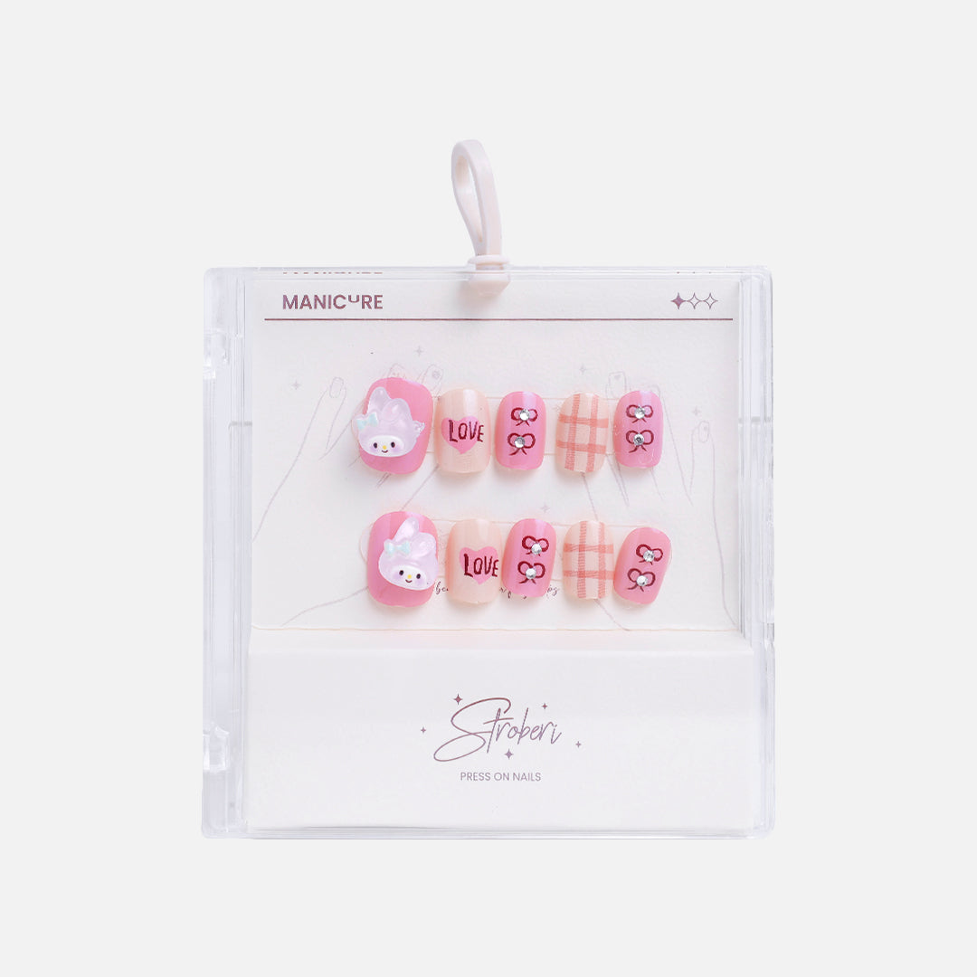 Stroberi Faux Nail 3D Application