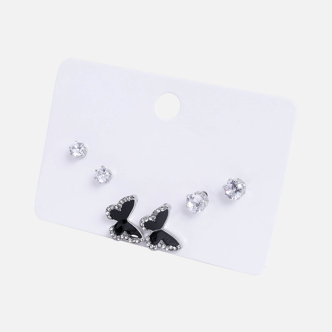 Stroberi Rhinestone Stud Set Earring Mix