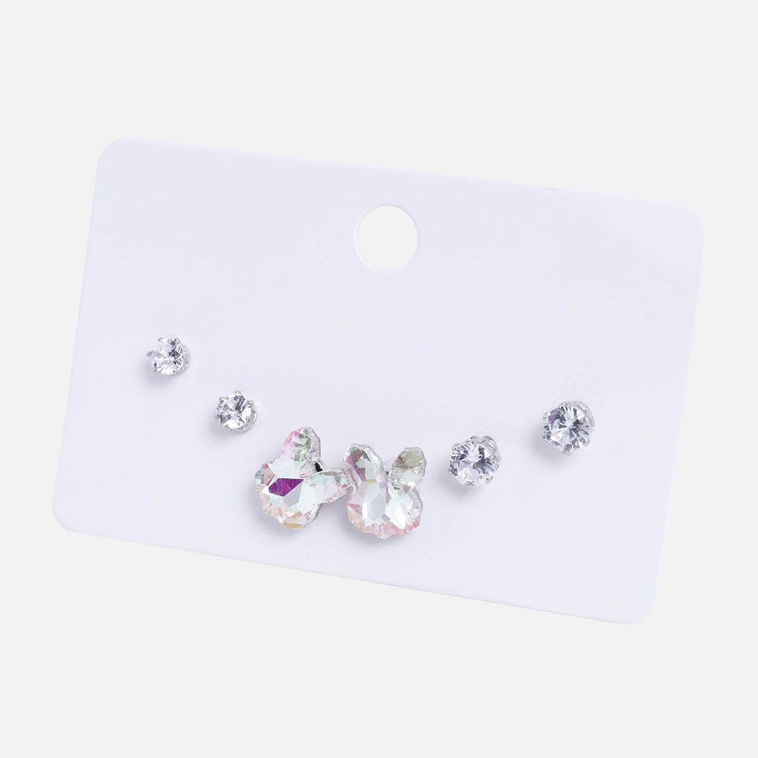 Stroberi Rhinestone Stud Set Earring Mix