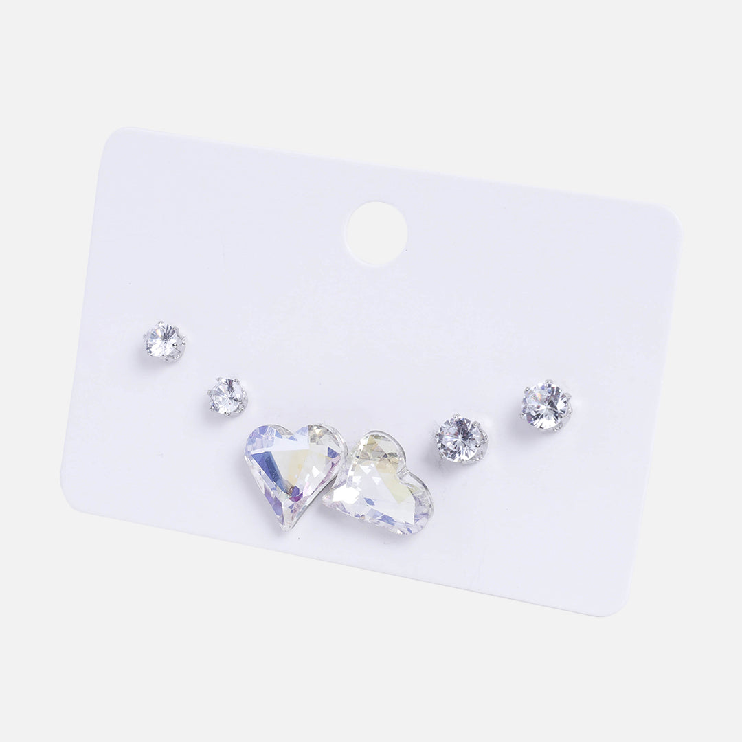 Stroberi Rhinestone Stud Set Earring Mix