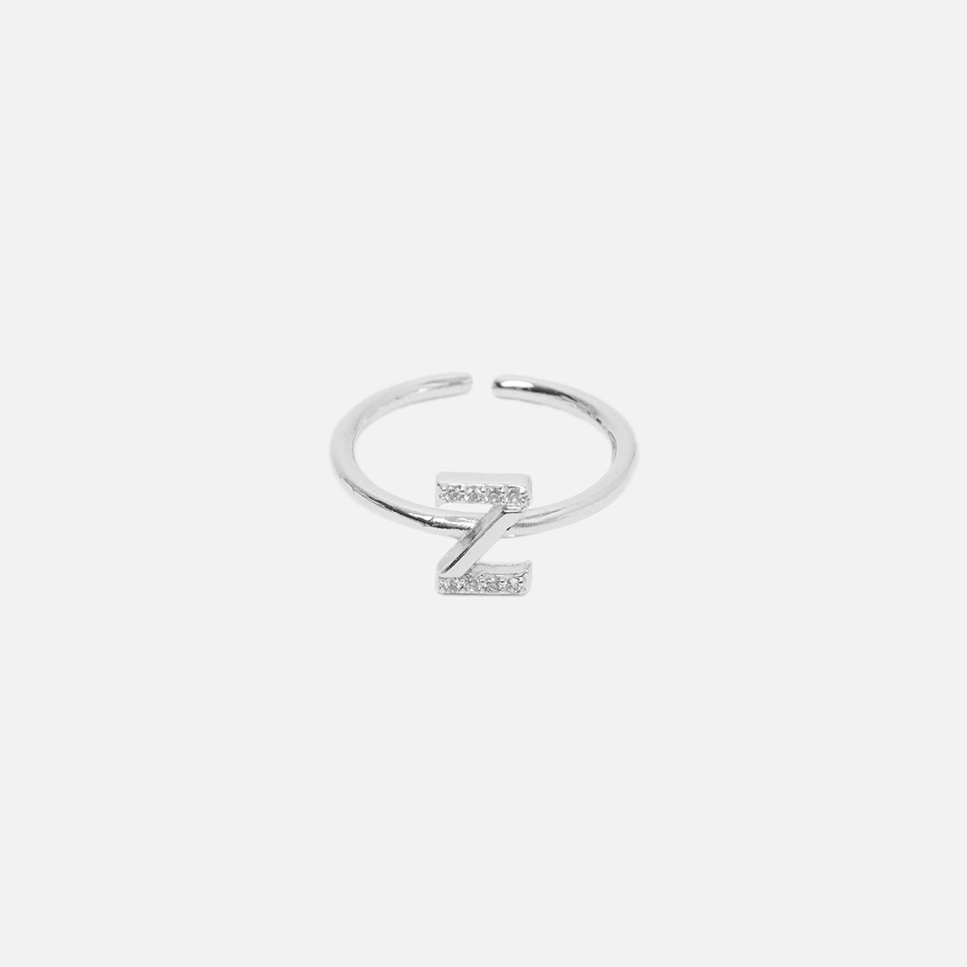 Stroberi Bling New Alphabet Ring (Silver)