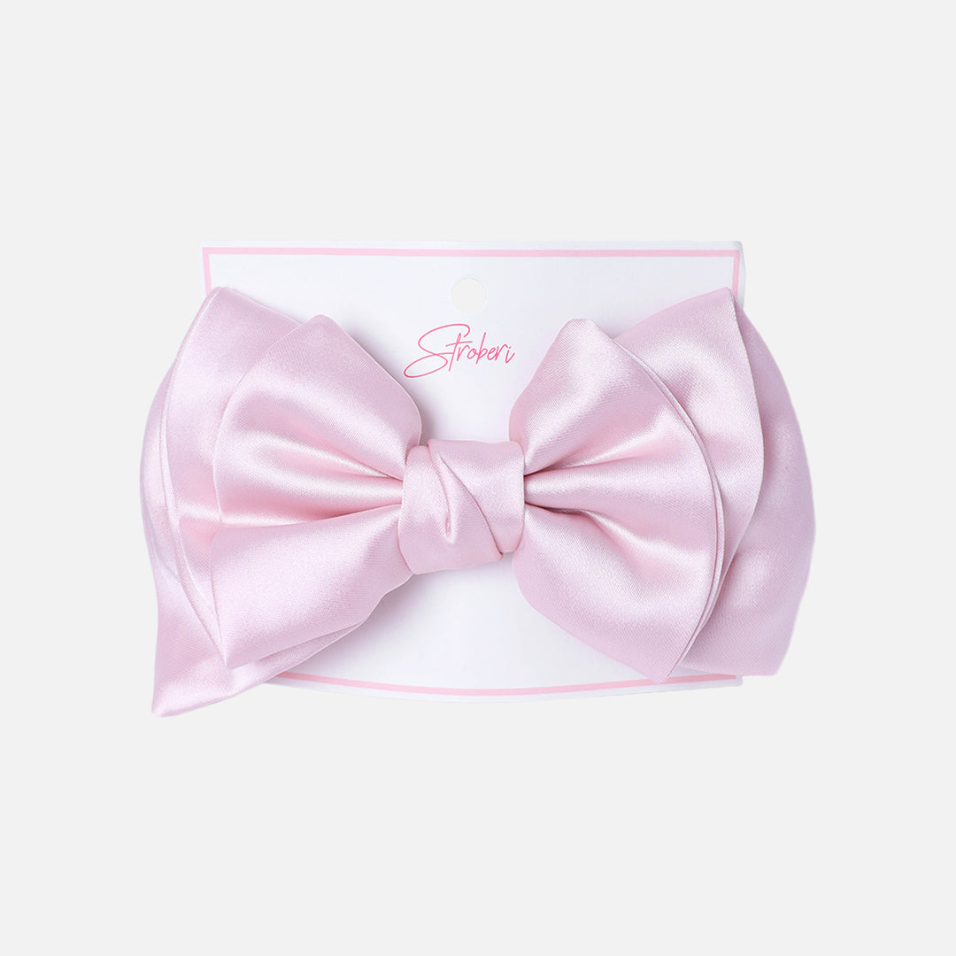 Stroberi Bow Satin Barrette Hair Clip