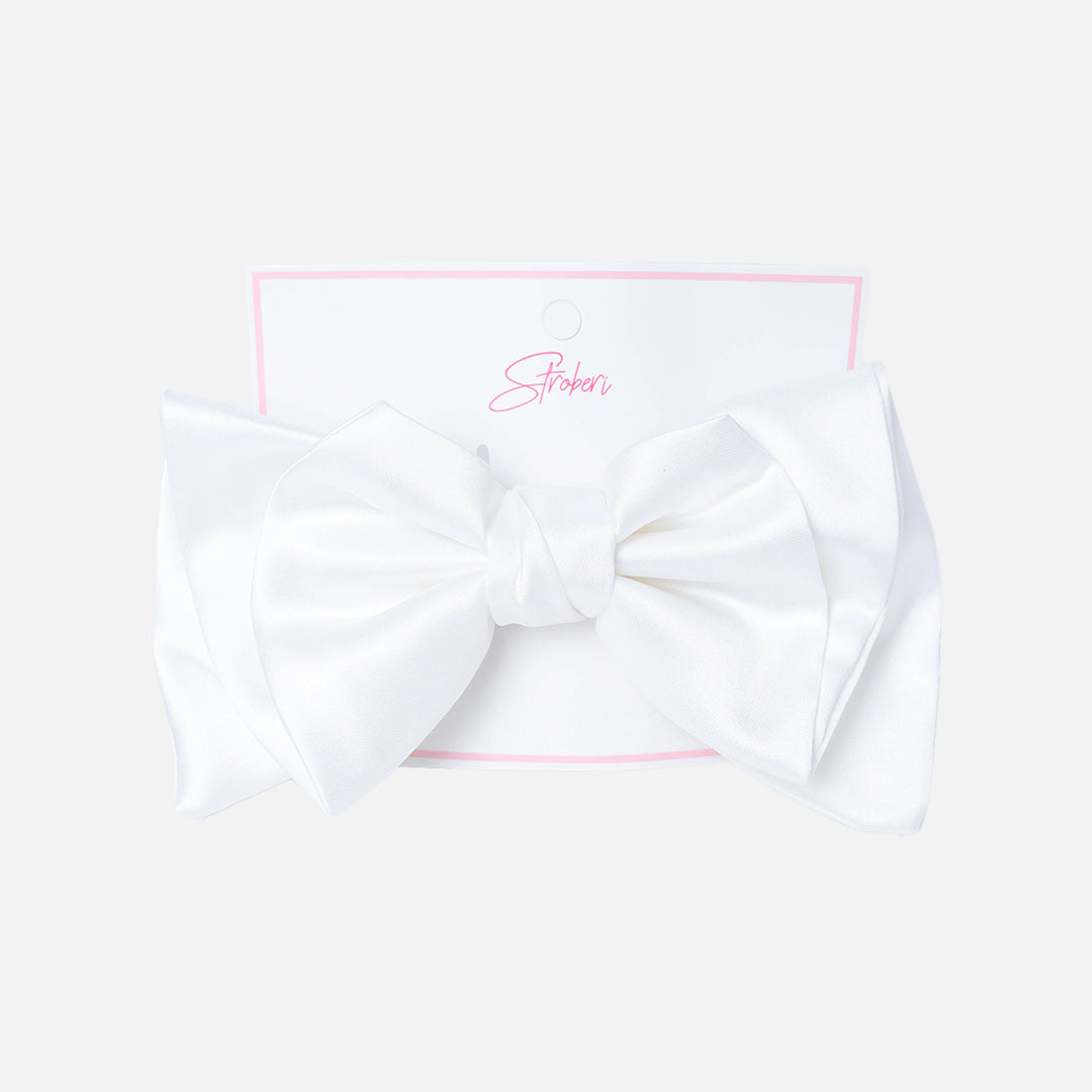 Stroberi Bow Satin Barrette Hair Clip
