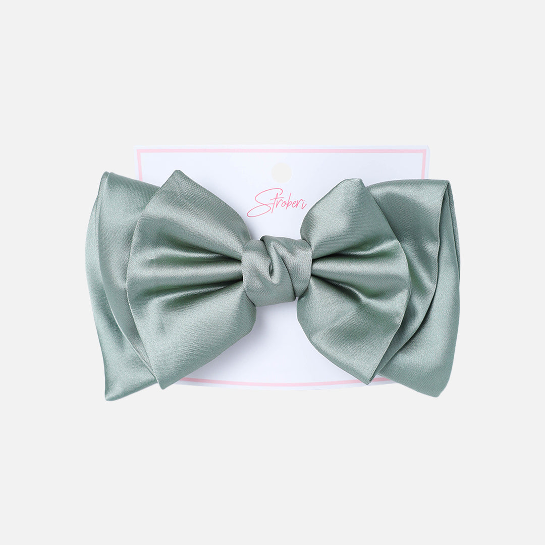 Stroberi Bow Satin Barrette Hair Clip