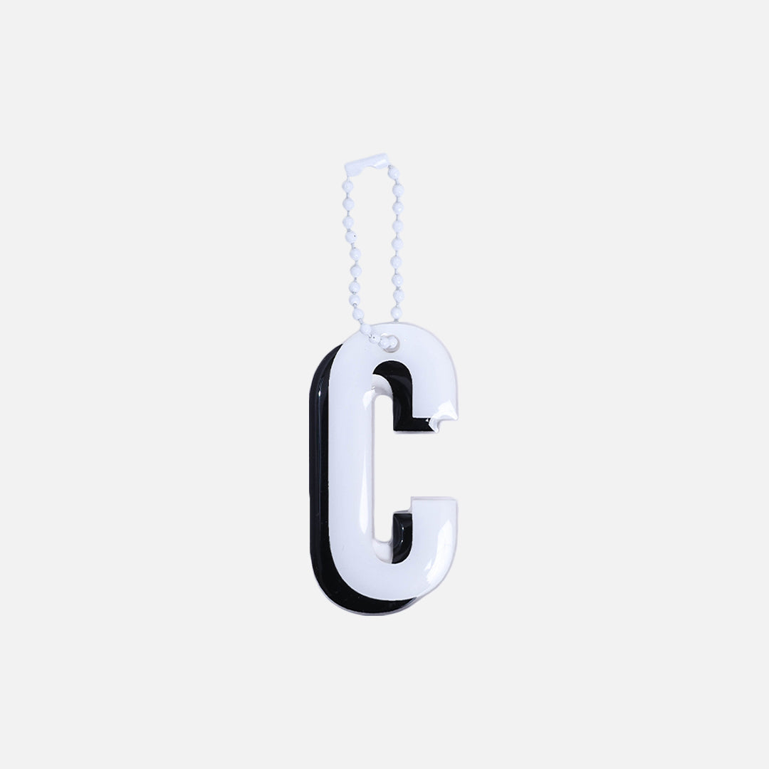 Stroberi Large Black & White Alphabet Keychain