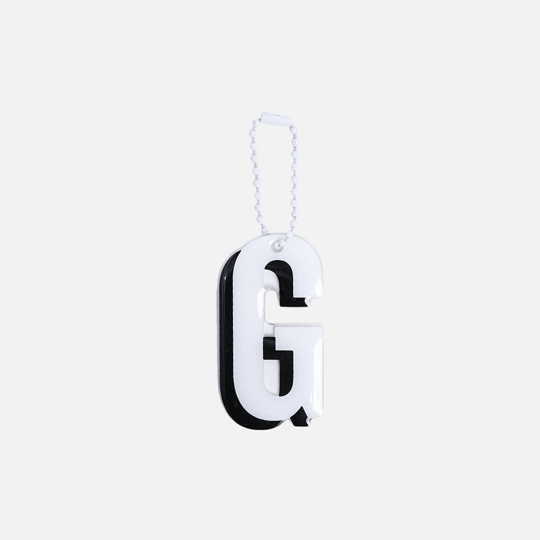 Stroberi Large Black & White Alphabet Keychain