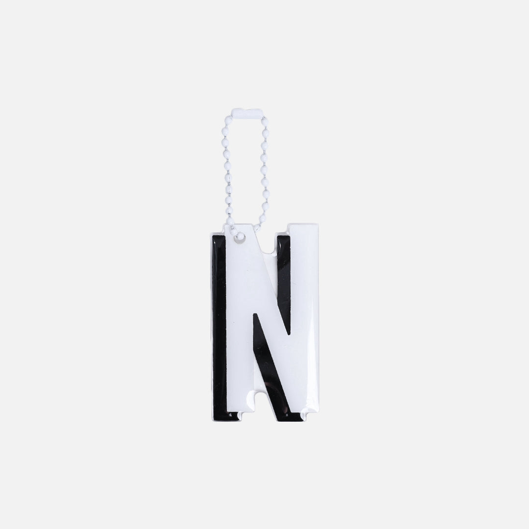 Stroberi Large Black & White Alphabet Keychain
