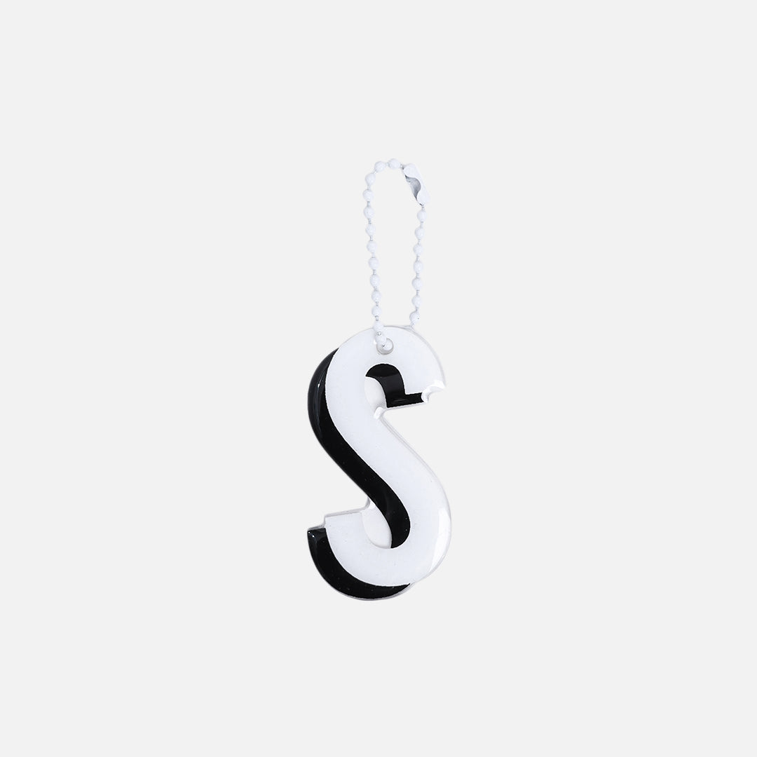 Stroberi Large Black & White Alphabet Keychain