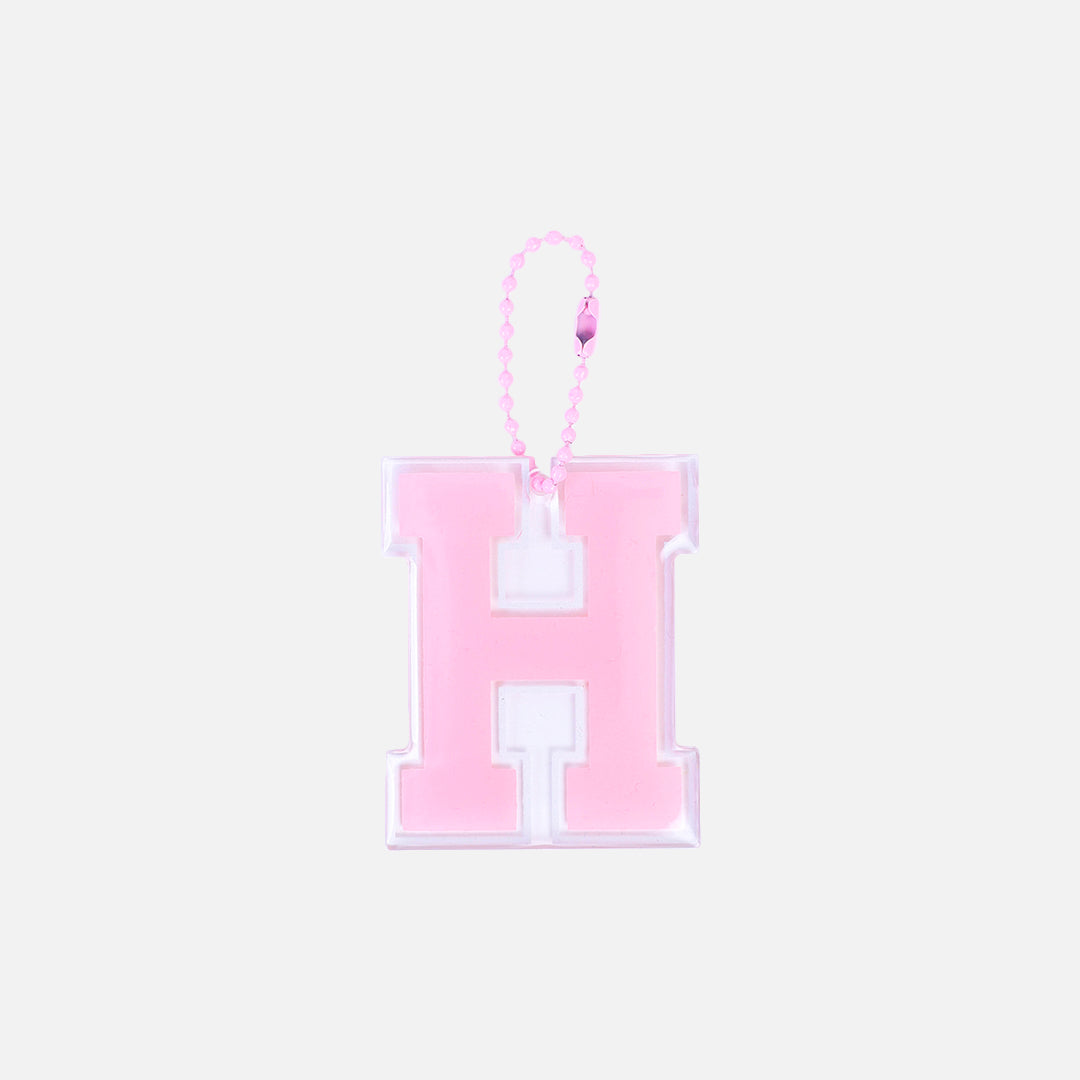 Stroberi Large List Silver Alphabet Keychain